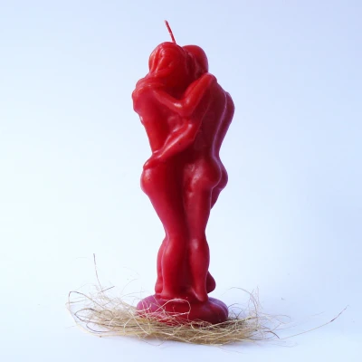 Vela Figura Pareja Entrelazada Roja