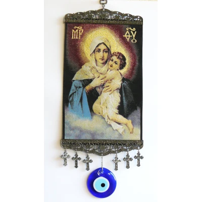 Imagen Virgen con Ojo Turco Colgante