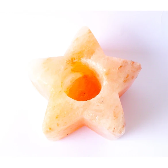 Portavelas en forma de Estrella de Sal del Himalaya